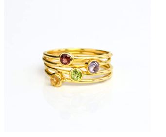  Stackable Birthstone Rings: Tiny Stacking Rings in All Birthstones